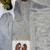 Grey silk blend embroidered beads work plazzo suit