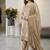 Grey silk blend embroidered beads work plazzo suit