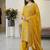 Yellow silk blend embroidered beads work plazzo suit