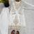 White silk blend embroidered beads work plazzo suit