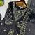 Black silk blend embroidered beads work plazzo suit