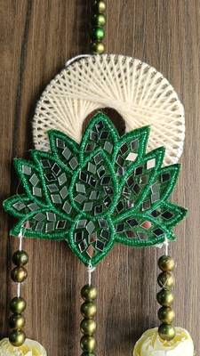 decorative lotus patch peony latkan hanging perfect for home decor  hanging for pooja decor (pack of 2) 2