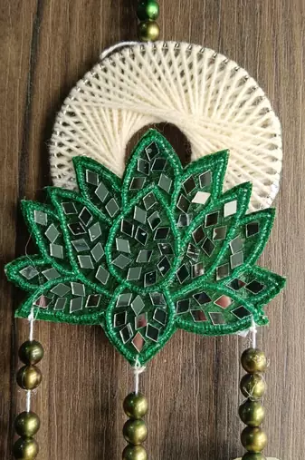 decorative lotus patch peony latkan hanging perfect for home decor  hanging for pooja decor (pack of 2)