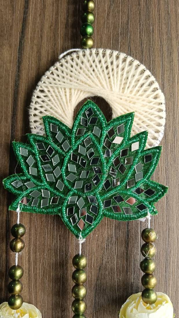 decorative lotus patch peony latkan hanging perfect for home decor  hanging for pooja decor (pack of 2)
