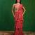 Fuchsia pink printed heavy crepe pre drape saree set