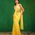 Sunshine yellow embroidered luxury crepe pre drape saree set