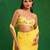 Sunshine yellow embroidered luxury crepe pre drape saree set