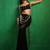 Black mirror embroidered luxury crepe indo western saree set