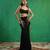 Black mirror embroidered luxury crepe indo western saree set