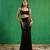 Black mirror embroidered luxury crepe indo western saree set