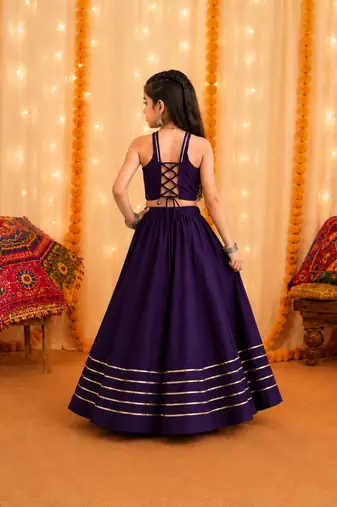 Girl's premium roman silk flared chaniya choli for navratri & garba
