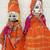 traditional rajasthani colorful wooden face string wood folk puppets kathputli doll for home decor (pack of 2)