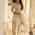 Ceam silk blend mirror embroidered work kurti plazzo set with dupatta