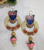 shubh labh shree nath ji with gota chakri latkan  shubh labh latkan for home & door home decor (pack of 2)