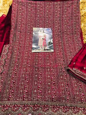 Ranipink heavy rangoli with coading sequence work unstitched suit 3