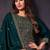 Teal heavy rangoli with coading sequence work unstitched suit