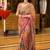 Silk Blend Saree With Print And Real Mirror Work