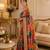 Silk Blend Saree With Print And Real Mirror Work
