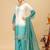 Turquoise embroidered palazzo pants