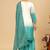 Turquoise embroidered palazzo pants