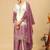 Mauve embroidered palazzo pants