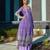 lavender purple anarkali kurti with embroidered border & matching palazzo set