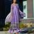 lavender purple anarkali kurti with embroidered border & matching palazzo set