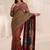 Multicolor silk blend saree with mirror work