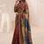 Multicolor silk blend saree with mirror work