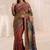 Multicolor silk blend saree with mirror work