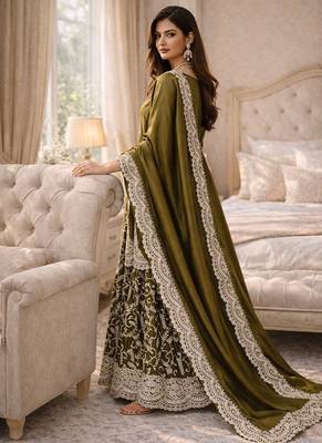 Heavy Fendi Silk Thread Embroidered Kurta Palazzo Set 2