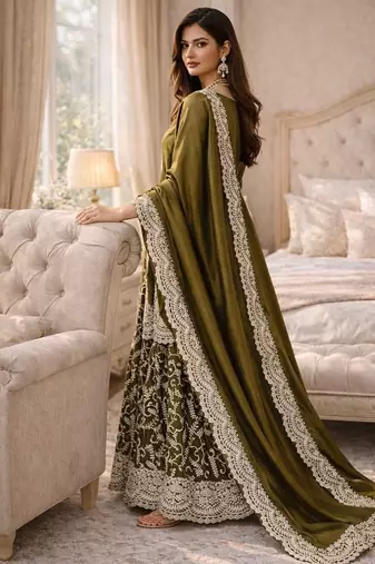 Heavy Fendi Silk Thread Embroidered Kurta Palazzo Set