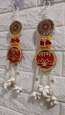 traditional decorative shubh labh satiya wall hanging  wall hanging for main door for home decor (pack of 2) 3
