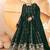 Women’s Dark Green Embroidered Anarkali Kurta Set With Dupatta & Pent