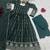 Women’s Dark Green Embroidered Anarkali Kurta Set With Dupatta & Pent