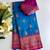 blue color zari weaves and meenakari work in border having contrast pallu silk blend saree