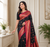 black color zari weaves and meenakari work in border having contrast pallu silk blend saree
