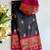 black color zari weaves and meenakari work in border having contrast pallu silk blend saree