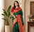 dark green color zari weaves and meenakari work in border having contrast pallu silk blend saree