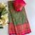 mehendi green color zari weaves and meenakari work in border having contrast pallu silk blend saree