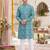 Blue digital printed work cotton straight kurta