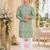Green digital printed work cotton straight kurta
