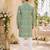 Green digital printed work cotton straight kurta