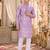 Purple digital printed work cotton straight kurta