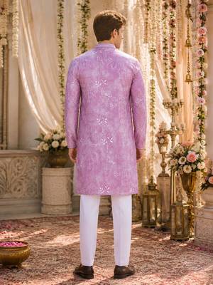 Purple digital printed work cotton straight kurta 2