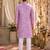 Purple digital printed work cotton straight kurta