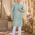 Sea green digital printed work cotton straight kurta