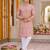 Peach digital printed work cotton straight kurta