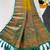 olive green color zari weaves and meenakari work in border having contrast pallu silk blend saree