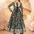 Women’s Dark Green Embroidered Anarkali Kurta Set With Dupatta & Pent